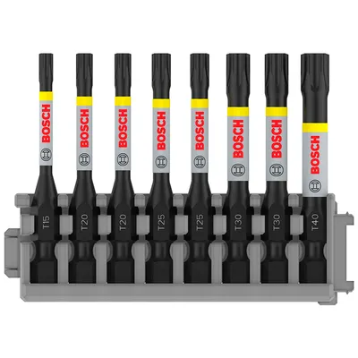 Комплект битове Bosch TX Torx TX 15/20/25/30/40, 1/4", 55 мм, 8 бр., PRO T Impact